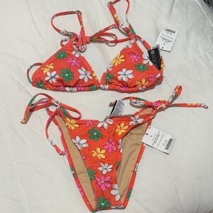 Cotton On Floral Bikini - Red and Green